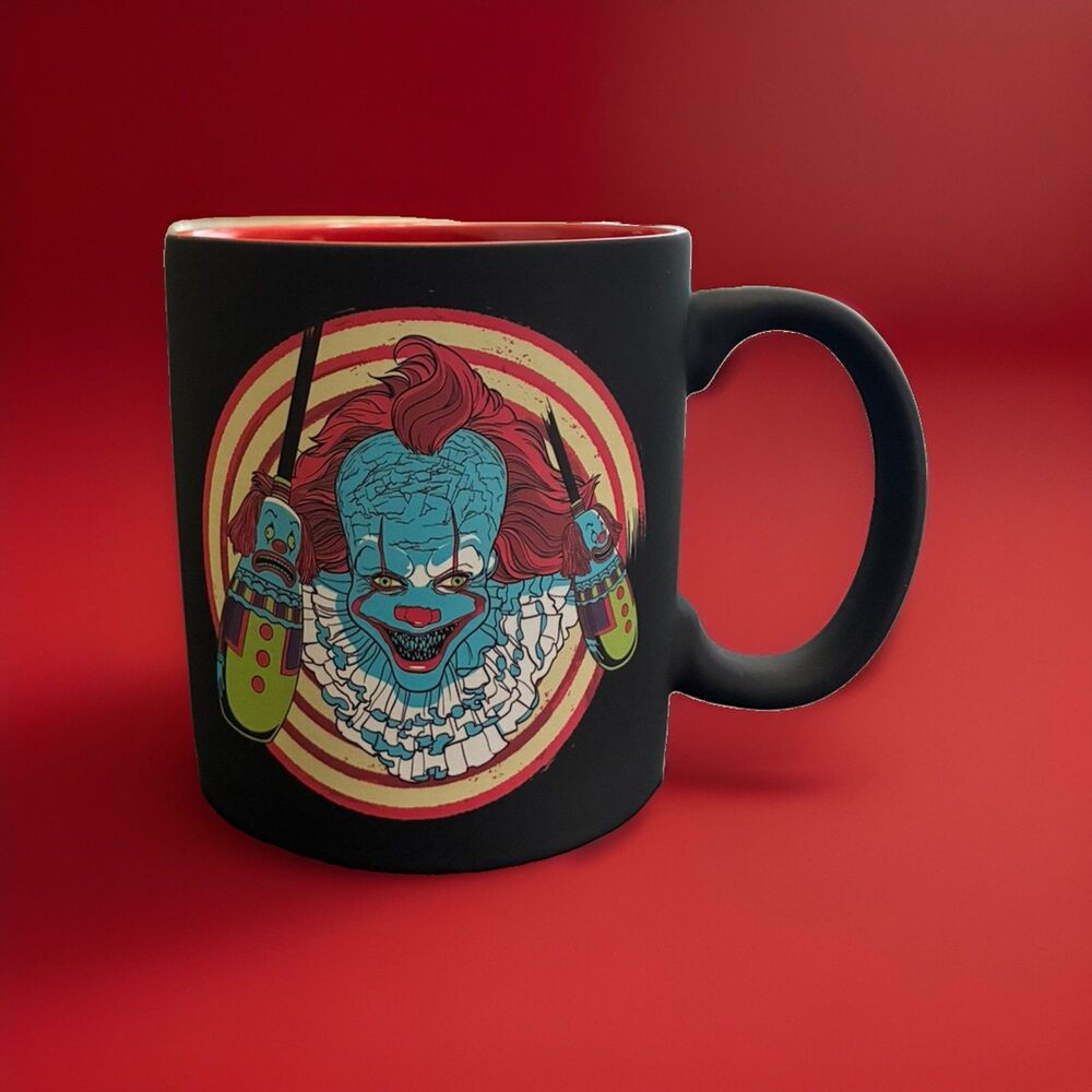 Silver Buffalo IT Chapter 2 Pennywise Dancing Clown Matte Black Red Ceramic Mug